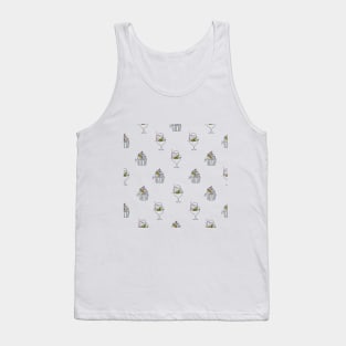 Pattern with continuous line desserts Tank Top